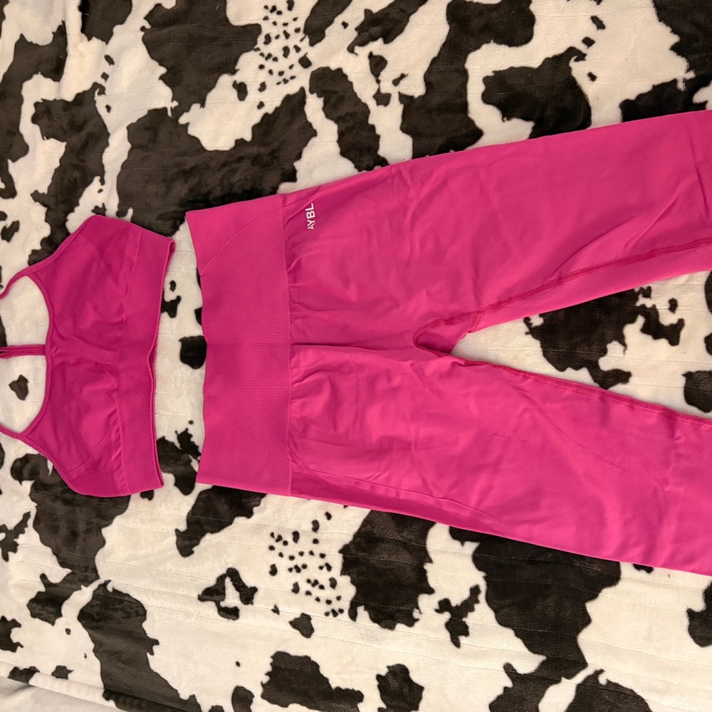 AYBL Hot Pink Sports Bra and Leggings Set